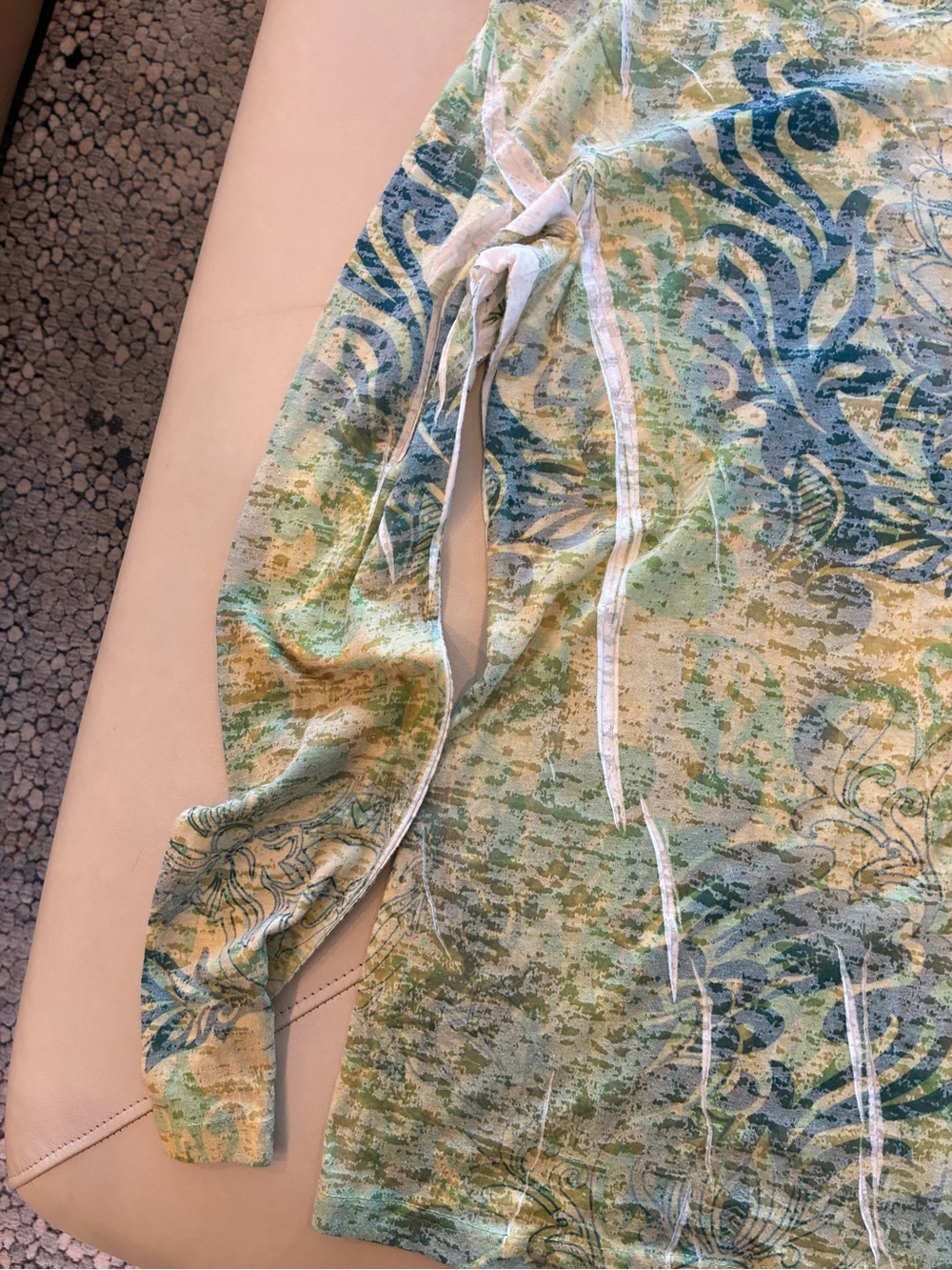 Prana XL Green and Blue Floral-Print Long Sleeve Tee Shirt - Picture 12 of 14